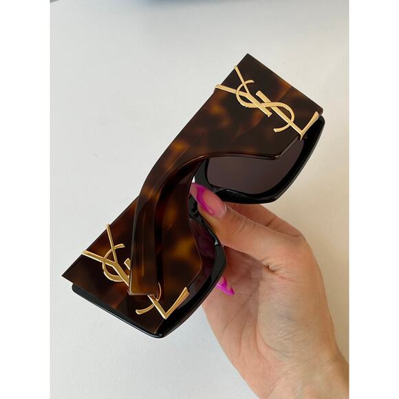 NEW Saint Laurent SLM119 Blaze Black Havana Brown Sunglasses - Picture 6 of 9